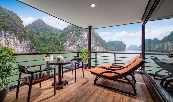 La vue magnifique depuis un balcon privé