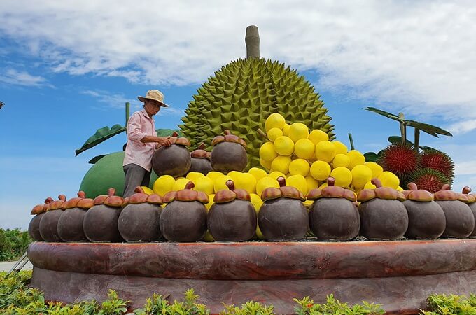 L'installation du projet, plateau de fruits spécial de Cho Lach