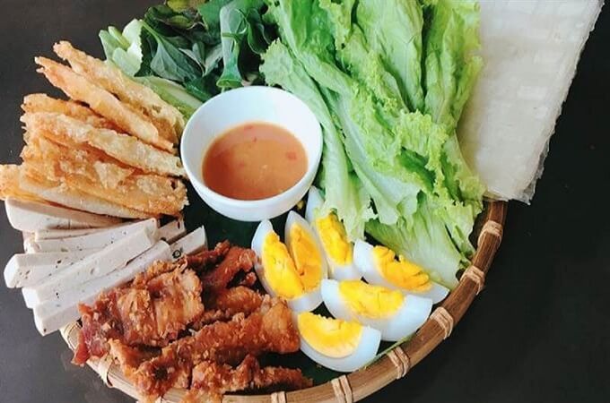 Ingrédients pour préparer le banh cuon style Tay Son