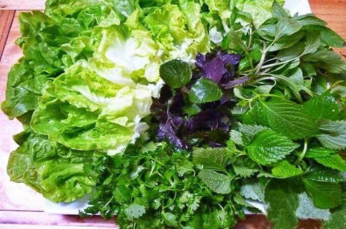 Les crudités pour le côté fraicheur