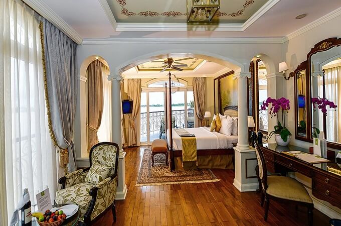 La cabine Angkor Suite du RV Mekong Princess Cruise