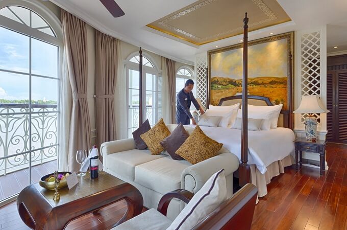 La cabine Grande Suite du navire Mekong Navigator