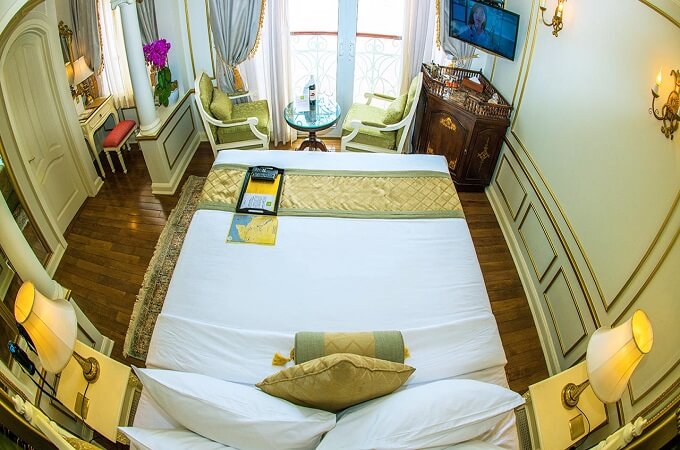 La cabine Tonle Suite du RV Mekong Princess Cruise