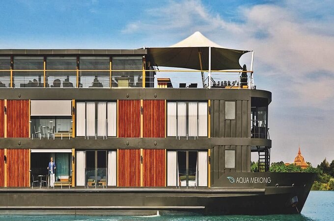 Le navire Aqua Mekong impressionne les voyageurs par ses 3 niveaux