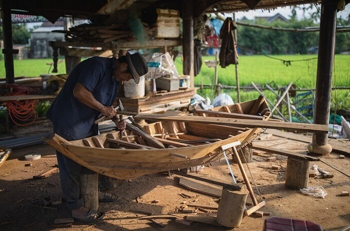 La construction de bateaux était l’occupation principale des artisans