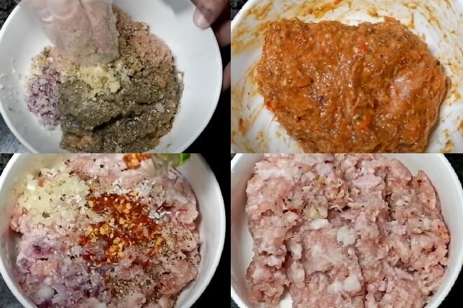 Préparer les crevettes et la viande