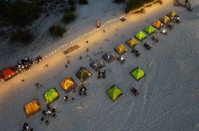 Le camping est l'activité principale du lieu