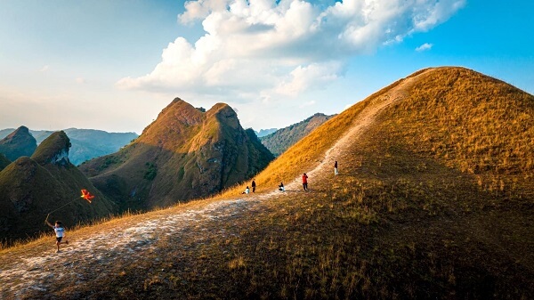 Colline d'herbes brûlées à Ha Lang