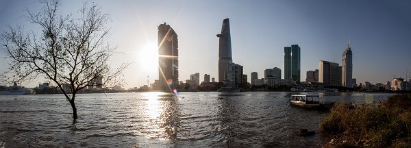 La ville Ho Chi Minh au lever du soleil