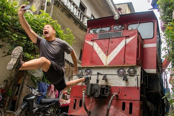 La rue du train est une petite ruelle du vieux quartier d'Hanoi