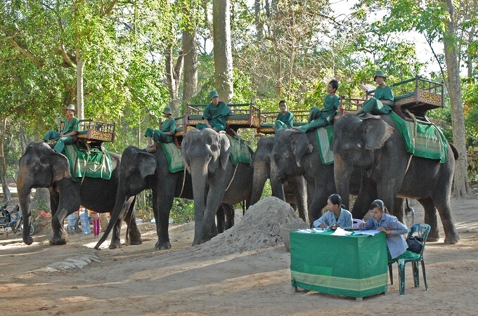 Les éléphants d'Angkor Thom