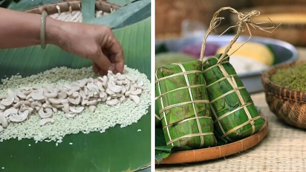 Chaque couche différente du banh tet