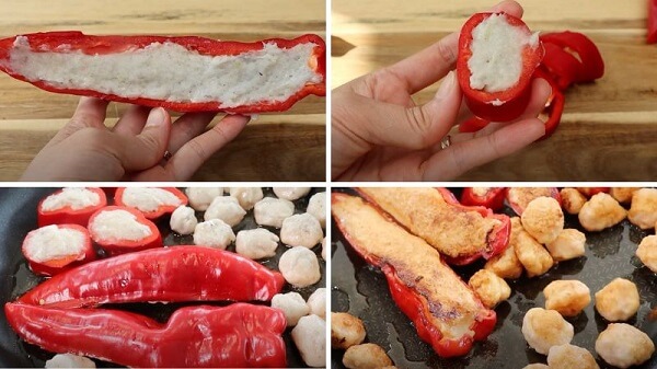 Coupez le piment suffisamment grand pour mettre la farce