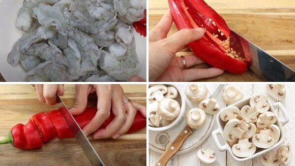 Coupez verticalement le piment pour mettre la farce