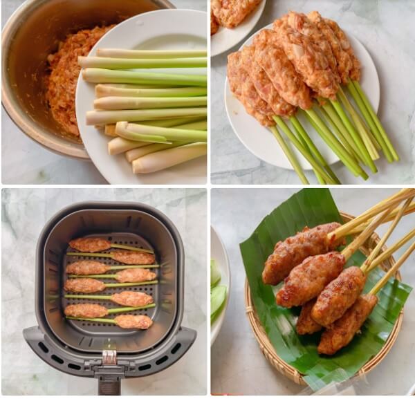 Faites des brochettes avec la citronnelle