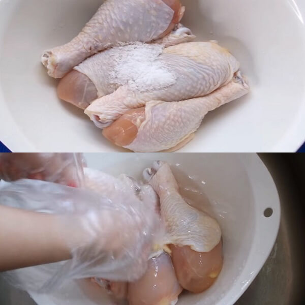 Frotter les cuisses avec du sel