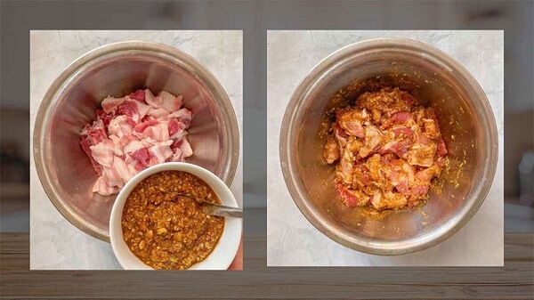 Ingrédients pour les brochettes de porc