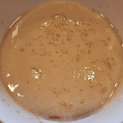 La levure après 10 minutes