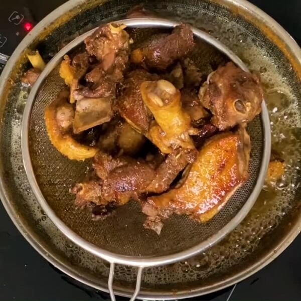 La viande de canard soit dorée