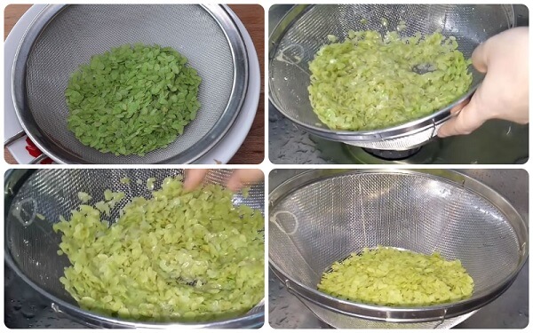 Lavez les cốm pour enlever la poussière