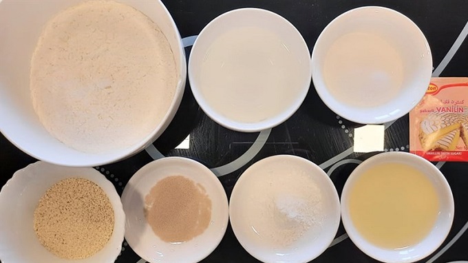 Les ingrédients pour beignet sésame