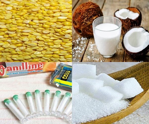 Les ingrédients pour gâteaux aux haricots mungo