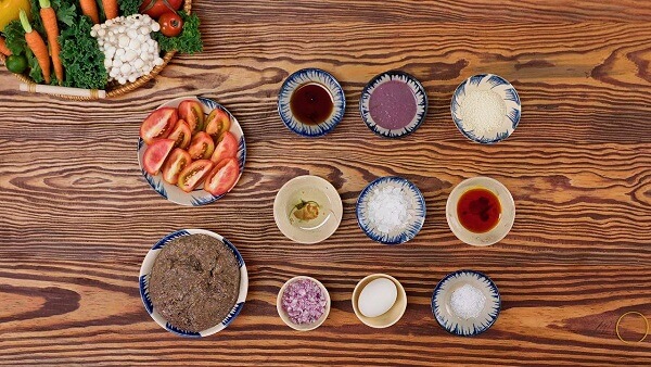 Les ingrédients pour la fondue jarret de boeuf