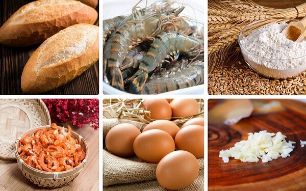 Les ingrédients pour pain aux crevettes