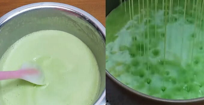 Mélangez la pâte et versez le moule