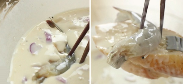 Placez chaque crevette comme l'image