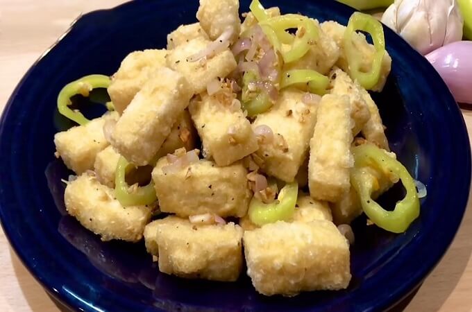 Tofu frit au sel et piment