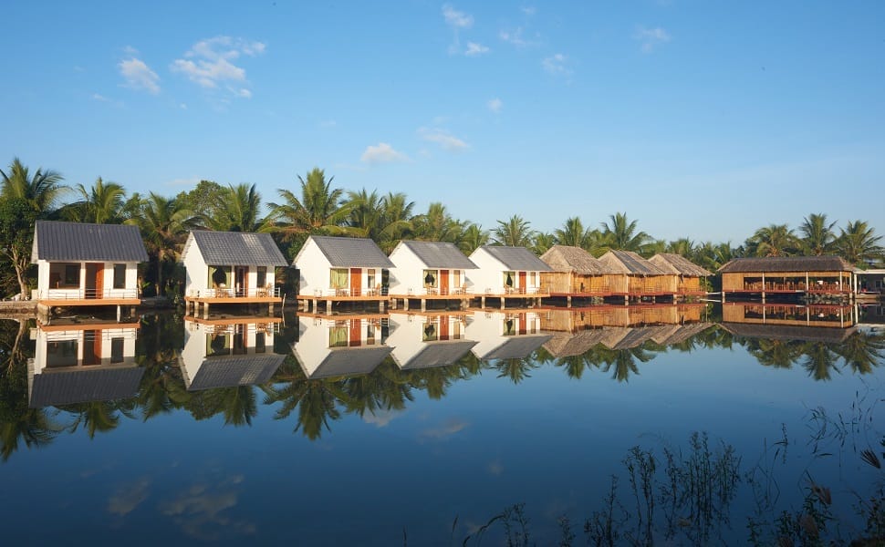 Resort dans le delta du Mékong, Vietnam