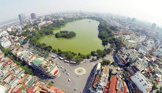 Lac Hoan Kien vu du ciel